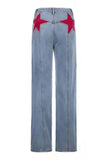 namcoverse Five-Pointed Star Contrast Mid-rise Jeans