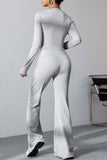 namcoverse Pleated Long Sleeve Bootcut Pants Two-Piece Set