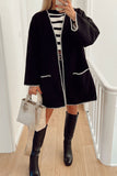 namcoverse Hit Color Patchwork Feminine Pocket Coat