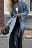 namcoverse Washed Denim Modern Irregular Trench Coat