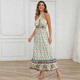 Namcoverse Summer Fashion Sleeveless A-Line Vintage Maxi Dress