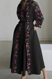 Namcoverse Retro Ethnic Holiday Bohemian Elegant Lace Embroidery V Neck High Waist Party Maxi Dress