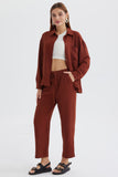 namcoverse Long Sleeve Solid Color Shirt Long Pants Set