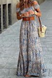 Namcoverse Summer Print A-Line Strapless High Waist Party Elegant Backless Holiday Beach Maxi Dress