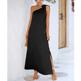 Namcoverse Women Sleeveless Elegant Solid Color Vintage Casual Maxi Dress