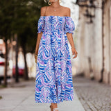 Namcoverse Sexy Elegant Floral Print Boho Loose Maxi Dress