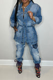 namcoverse Gradient Versatile Belted Denim Coat