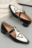 namcoverse Contrast Pointed Toe Mary Jane Shoes