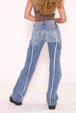 namcoverse Fringed Straight Leg Bootcut Jeans