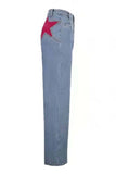 namcoverse Five-Pointed Star Contrast Mid-rise Jeans