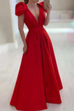 Namcoverse Sleeveless Slim Elegant Deep V Neck Solid Color A-Line Party Maxi Dress