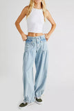 namcoverse Solid Color On-trend Drawstring Harem Jeans