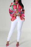 namcoverse Tie Dye Unusual High Split Blouse