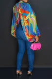 namcoverse Tie Dye Unusual High Split Blouse