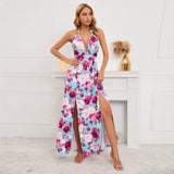 Namcoverse Women's Elegant Beach Floral Sleeveless Pocket Casual Loose Maxi Dress