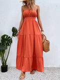 Namcoverse Sexy Summer Casual Backless Ruffles Big Swing Holiday Beach Fashion Maxi Dress