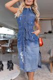 namcoverse Blue Modern Cut-Out Midi Dress