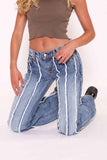 namcoverse Fringed Straight Leg Bootcut Jeans