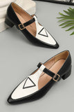 namcoverse Contrast Pointed Toe Mary Jane Shoes