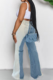 namcoverse Color Block Gradient Modern Micro Flared Jeans