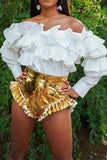 namcoverse Tiered Ruffle Elegant Off Shoulder Blouse