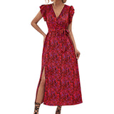 Namcoverse Women's Summer Casual Floral Print Casual Backless Fashion Maxi Dress