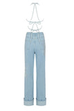 namcoverse Butterfly Denim Rocking Backless Pant Suit