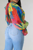 namcoverse Tie Dye Unusual High Split Blouse