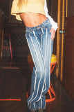 namcoverse Fringed Straight Leg Bootcut Jeans