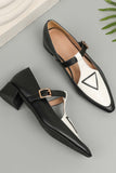 namcoverse Contrast Pointed Toe Mary Jane Shoes