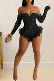 namcoverse Sequined Smart Fluffy Romper