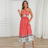 Namcoverse Summer Fashion Sleeveless A-Line Vintage Maxi Dress