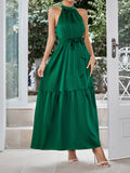 Namcoverse Elegant Casual High Waist Sleeveless Maxi Halter Dress