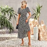 Namcoverse Trendy Floral Print Party Elegant Bohemian O-Neck Maxi Dress