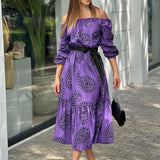 Namcoverse Fashion Sexy Party Elegant Long Sleeve Off Shoulder Casual Maxi Dress