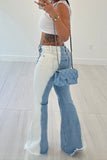 namcoverse Color Block Gradient Modern Micro Flared Jeans