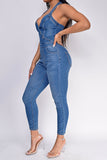 namcoverse Denim On-trend Backless Jumpsuit