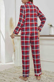 namcoverse Plaid Lapel Two-Piece Loungewear