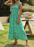 Namcoverse Women's Summer Flower Print Retro Boho Casual Party Maxi Dress