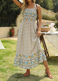 Namcoverse Women's Summer Flower Print Retro Boho Casual Party Maxi Dress