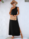 Namcoverse Elegant One Shoulder Party Maxi Dress