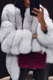 namcoverse Solid Color Bright Fluffy Coat