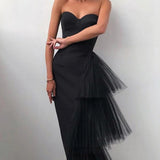 Namcoverse Elegant Strapless Asymmetric Sexy Backless Sleeveless Party Dress