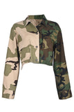 namcoverse Hit Color Camouflage Feminine Patch Pocket Coat