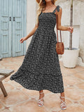 Namcoverse Women's Summer Flower Print Retro Boho Casual Party Maxi Dress