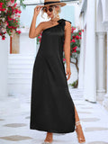 Namcoverse Elegant One Shoulder Party Maxi Dress