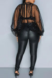 namcoverse Beaded Decor Kitsch See-Through Slit Blouse