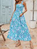 Namcoverse Women's Summer Flower Print Retro Boho Casual Party Maxi Dress