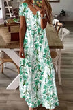 Namcoverse Casual V-neck Elegant Loose Bohemian Party Floral Maxi Dress