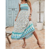 Namcoverse Women's Summer Flower Print Retro Boho Casual Party Maxi Dress